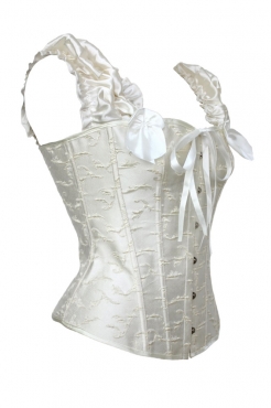 Ruffled Off the Shoulder Corset in White